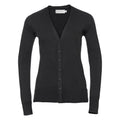 Black - Front - Russell Collection Ladies-Womens V-neck Knitted Cardigan