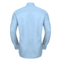 Oxford Blue - Back - Russell Collection Mens Long Sleeve Easy Care Tailored Oxford Shirt