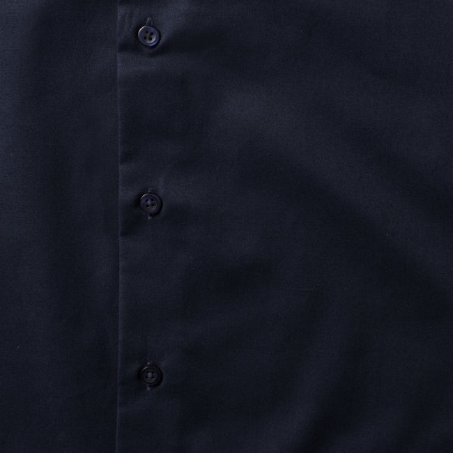 Bright Navy - Pack Shot - Russell Collection Mens Long Sleeve Easy Care Tailored Oxford Shirt