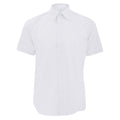 White - Front - Russell Collection Mens Short Sleeve Easy Care Tailored Oxford Shirt