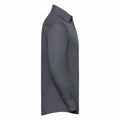 Convoy Grey - Side - Russell Collection Mens Long Sleeve Poly-Cotton Easy Care Tailored Poplin Shirt