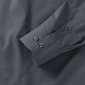 Convoy Grey - Close up - Russell Collection Mens Long Sleeve Poly-Cotton Easy Care Tailored Poplin Shirt