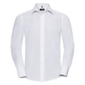White - Front - Russell Collection Mens Long Sleeve Poly-Cotton Easy Care Tailored Poplin Shirt