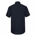 French Navy - Back - Russell Collection Mens Short Sleeve Poly-Cotton Easy Care Tailored Poplin Shirt