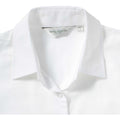 White - Lifestyle - Russell Collection Ladies-Womens Short Sleeve Easy Care Oxford Shirt