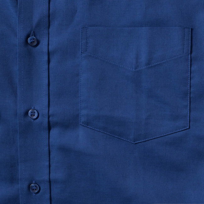 Bright Royal - Pack Shot - Russell Collection Mens Short Sleeve Easy Care Oxford Shirt