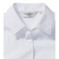 White - Side - Russell Collection Ladies-Womens Long Sleeve Shirt