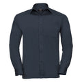 French Navy - Front - Russell Collection Mens Long Sleeve Shirt