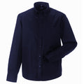 French Navy - Back - Russell Collection Mens Long Sleeve Shirt