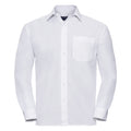 White - Front - Russell Collection Mens Long Sleeve Shirt