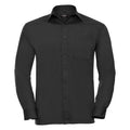 Black - Front - Russell Collection Mens Long Sleeve Shirt