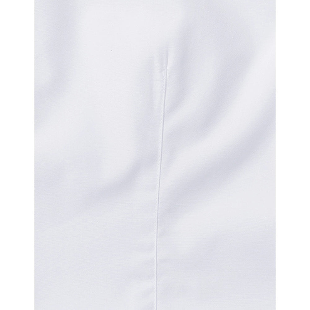 White - Close up - Russell Collection Ladies-Womens 3-4 Sleeve Easy Care Fitted Shirt