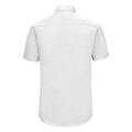White - Back - Russell Collection Mens Short Sleeve Easy Care Fitted Shirt