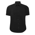 Black - Front - Russell Collection Mens Short Sleeve Easy Care Fitted Shirt