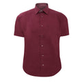 Port - Front - Russell Collection Mens Short Sleeve Easy Care Fitted Shirt