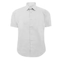 White - Front - Russell Collection Mens Short Sleeve Easy Care Fitted Shirt