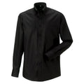 Black - Front - Russell Collection Mens Long Sleeve Ultimate Non-Iron Shirt