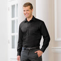 Black - Back - Russell Collection Mens Long Sleeve Ultimate Non-Iron Shirt