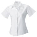White - Back - Russell Collection Ladies-Womens Short Sleeve Ultimate Non-Iron Shirt