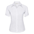 White - Front - Russell Collection Ladies-Womens Short Sleeve Ultimate Non-Iron Shirt