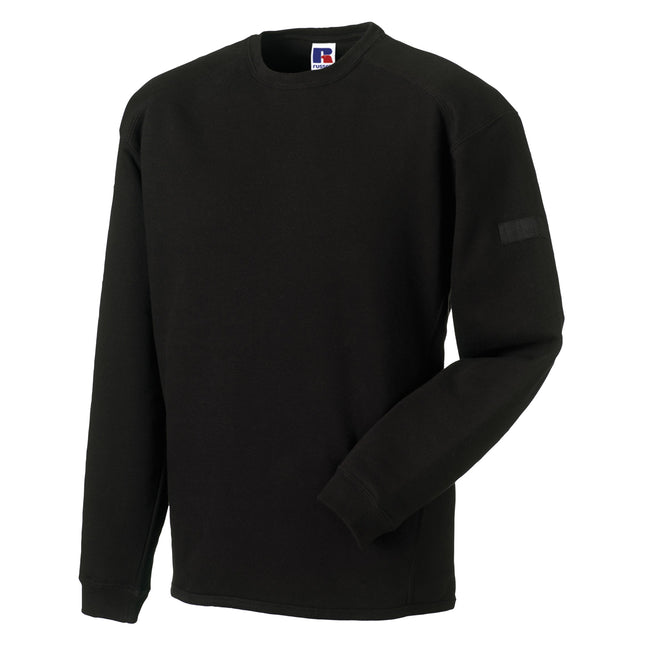 Black - Back - Russell Workwear Mens Crew Neck Set In Sweatshirt Top