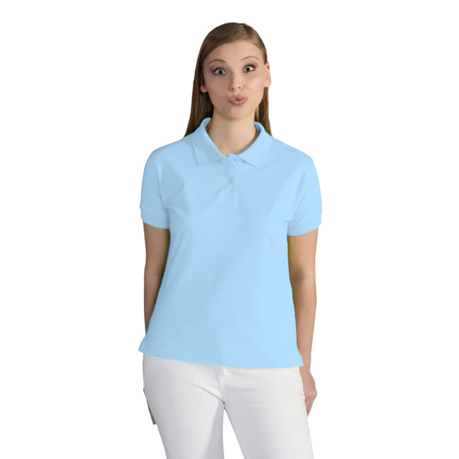 Sky Blue - Back - SG Ladies Cotton Short Sleeve Polo Shirt
