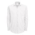 White - Front - B&C Mens Smart Long Sleeve Poplin Shirt - Mens Shirts