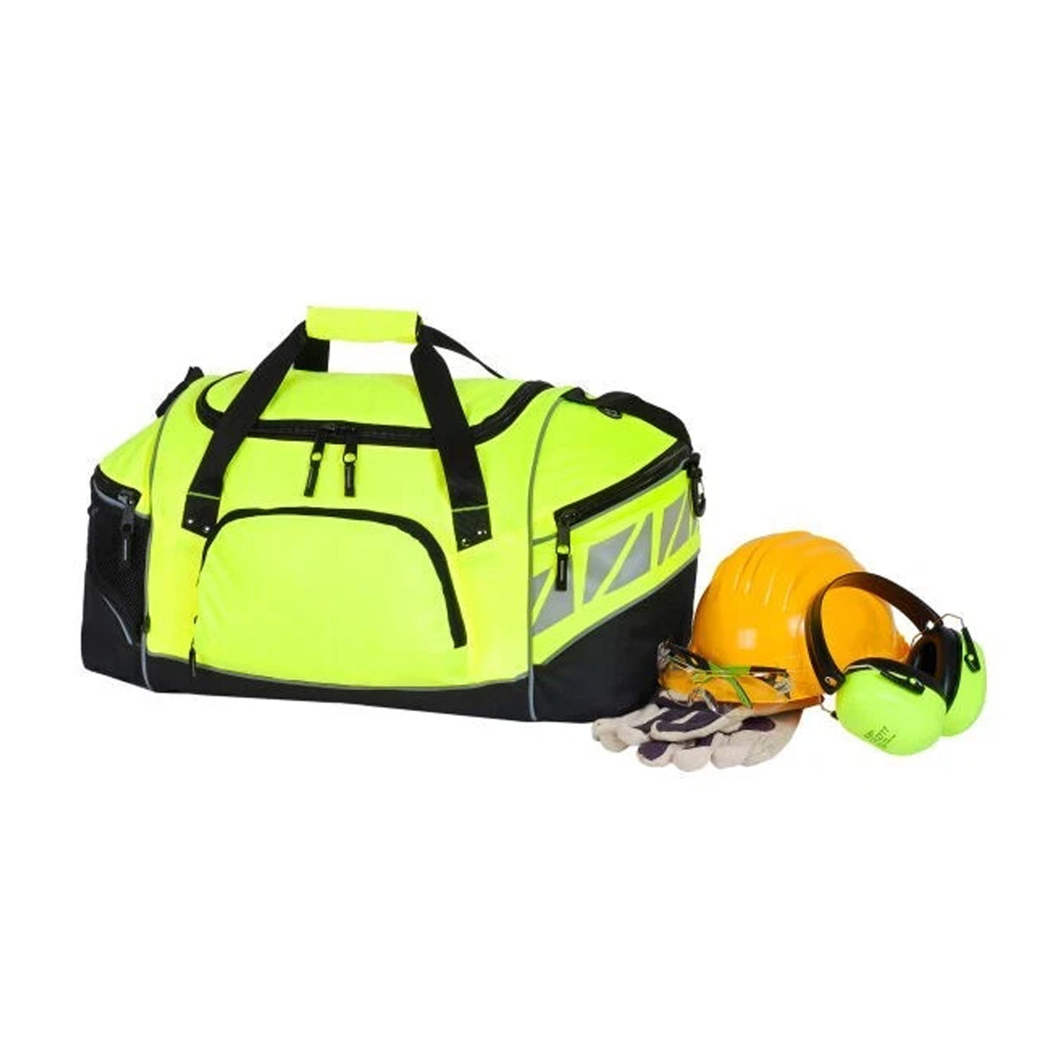 Hi Vis Yellow-Black - Pack Shot - Shugon Daytona Universal Holdall Duffle Bag (50 Litres)