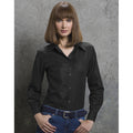 Black - Back - B&C Ladies Oxford Long Sleeve Shirt - Ladies Shirts & Blouses