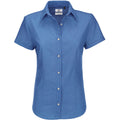 Oxford Blue - Front - B&C Ladies Oxford Short Sleeve Shirt - Ladies Shirts