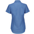 Oxford Blue - Back - B&C Ladies Oxford Short Sleeve Shirt - Ladies Shirts