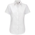 White - Front - B&C Ladies Oxford Short Sleeve Shirt - Ladies Shirts