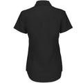 Black - Back - B&C Ladies Oxford Short Sleeve Shirt - Ladies Shirts