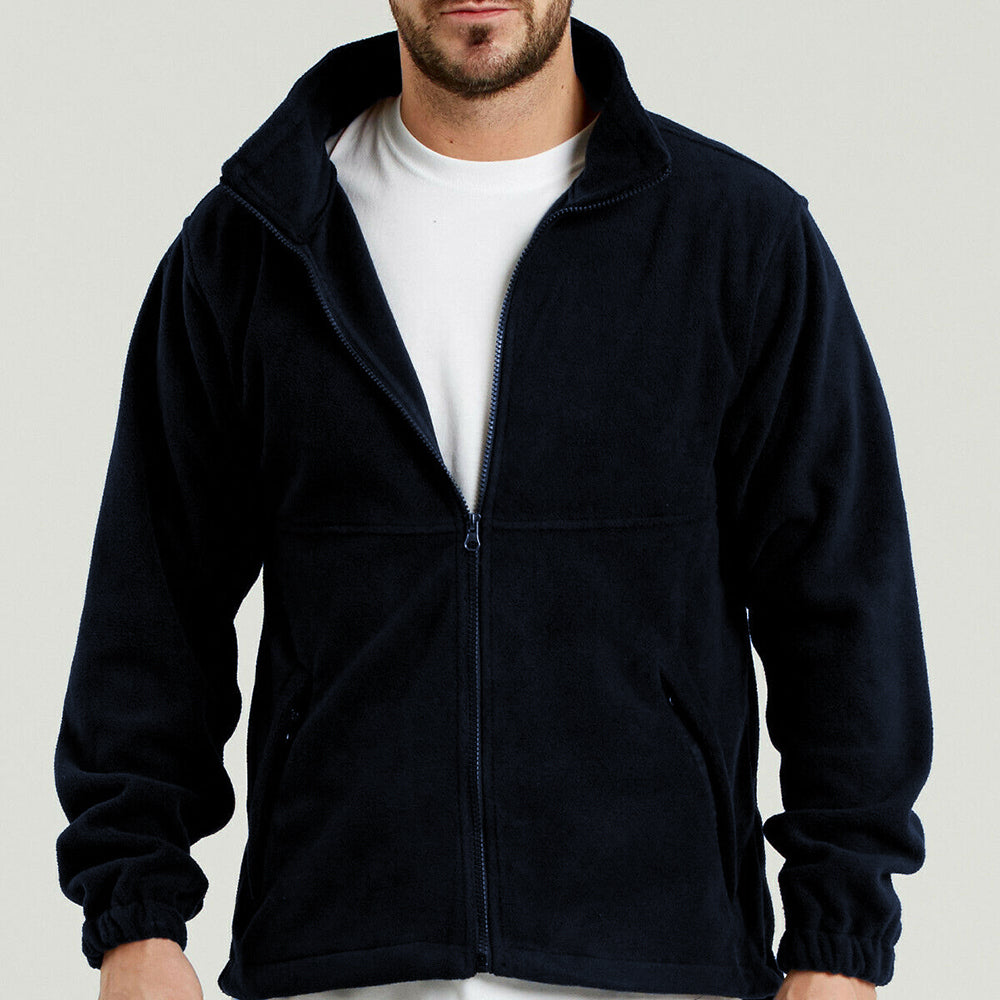 Navy Blue - Side - UCC Unisex Full Zip Polar Fleece Jacket