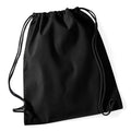 Black-Black - Front - Westford Mill Cotton Gymsac Bag - 12 Litres