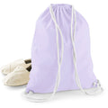 Lavender-White - Back - Westford Mill Cotton Gymsac Bag - 12 Litres