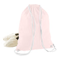 Pastel Pink-White - Back - Westford Mill Cotton Gymsac Bag - 12 Litres