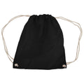 Black - Front - Westford Mill Cotton Gymsac Bag - 12 Litres