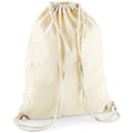 Natural - Back - Westford Mill Cotton Gymsac Bag - 12 Litres