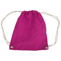 Fuchsia - Front - Westford Mill Cotton Gymsac Bag - 12 Litres