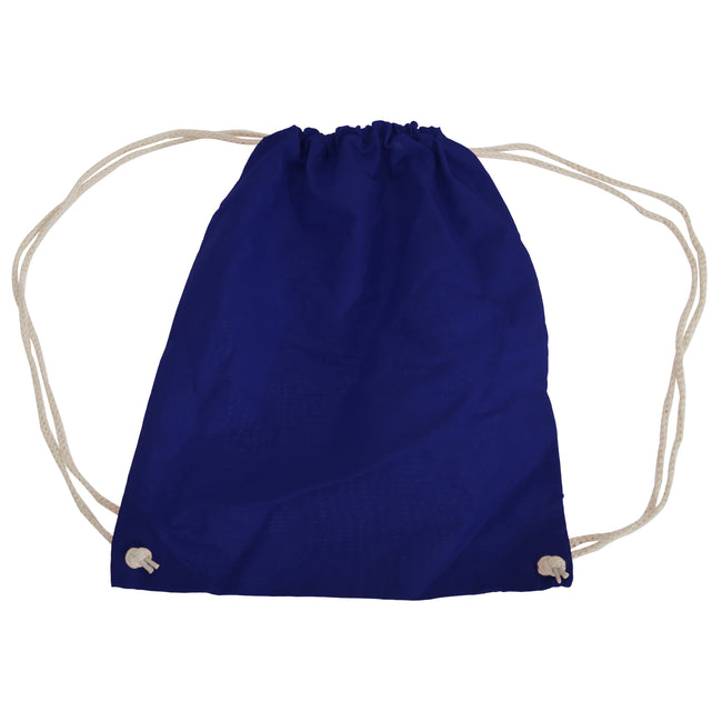 French Navy - Front - Westford Mill Cotton Gymsac Bag - 12 Litres