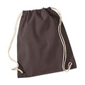 Chocolate - Front - Westford Mill Cotton Gymsac Bag - 12 Litres