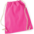 Fuchsia - Back - Westford Mill Cotton Gymsac Bag - 12 Litres