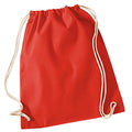 Bright Red - Front - Westford Mill Cotton Gymsac Bag - 12 Litres