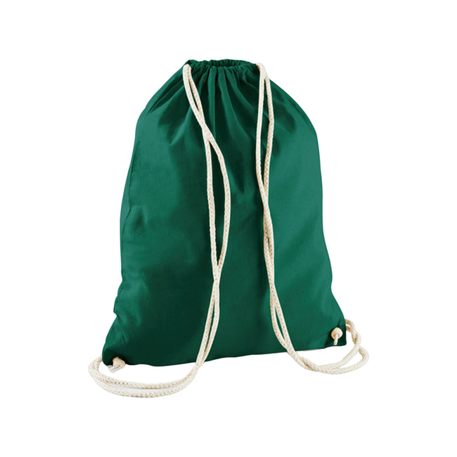 Bottle Green - Back - Westford Mill Cotton Gymsac Bag - 12 Litres