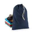 Navy Blue - Side - Westford Mill Cotton Stuff Bag