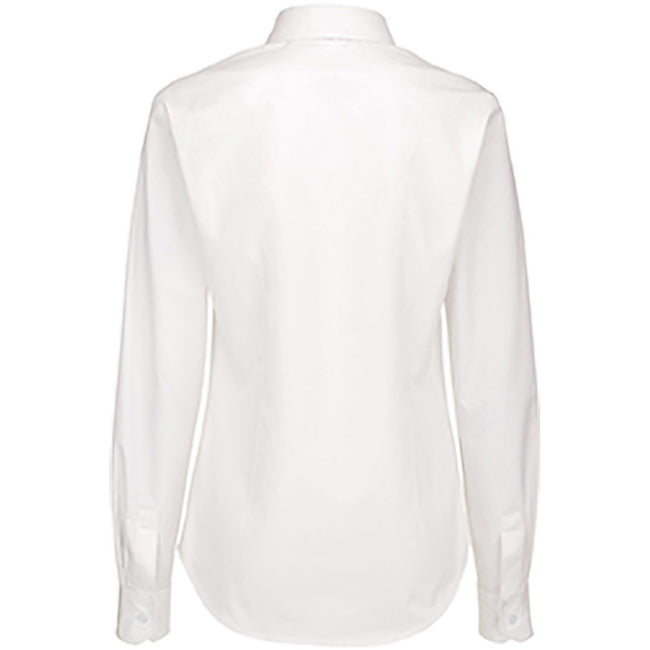 White - Back - B&C Womens-Ladies Sharp Twill Long Sleeve Shirt