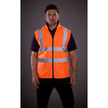 Hi Vis Orange - Side - Yoko Mens Workwear Hi-Vis Reversible Fleece Vest - Jacket