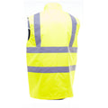 Hi-Vis Yellow - Close up - Yoko Mens Workwear Hi-Vis Reversible Fleece Vest - Jacket