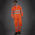 Hi Vis Orange - Side - Yoko Hi-Vis Polycotton Coverall - Mens Workwear